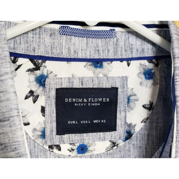 Lot of 2 Denim & Flower Ricky Singh Men’s Shirts Size Large Button-Up L/S - Picture 9 of 16
